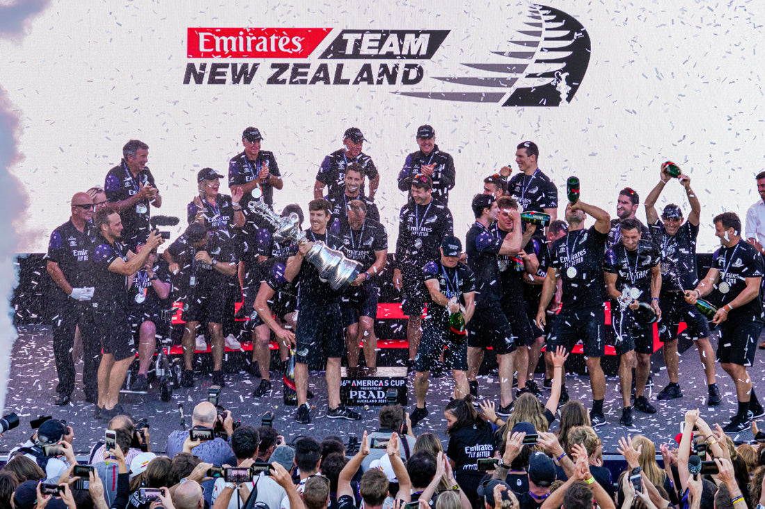 Emirates Team New Zealand celebrate their win in 36th America's Cup